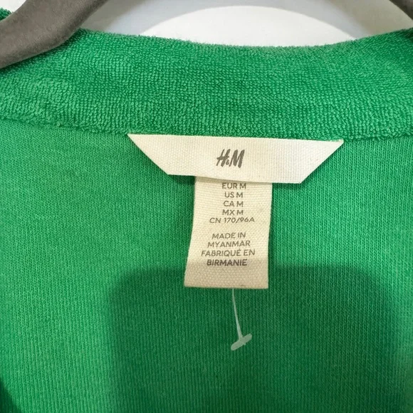 H&M Terry Vibrant Green Polo Shirt - Picture 2 of 3